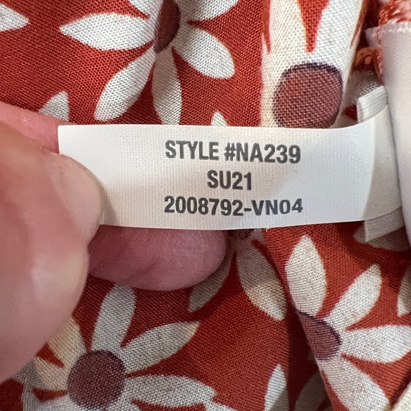 Madewell Rust Red/White Floral Women's Midi Dress. Size Small. - Picture 14 of 14